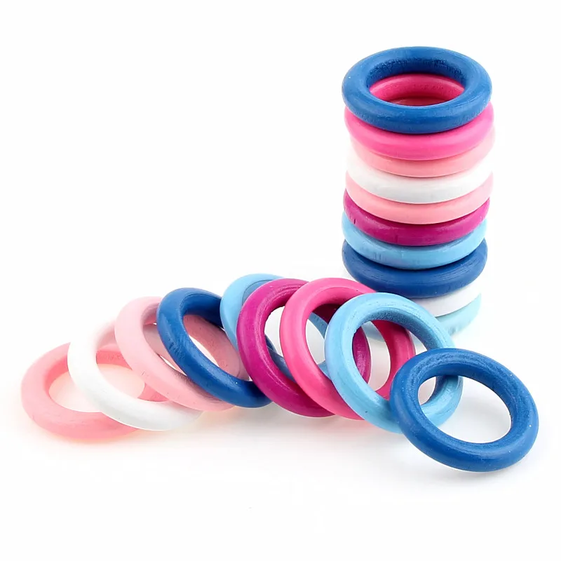 Wooden Beads Baby Spacer Beading DIY Making Kids Toys crafts Accessories 34mm