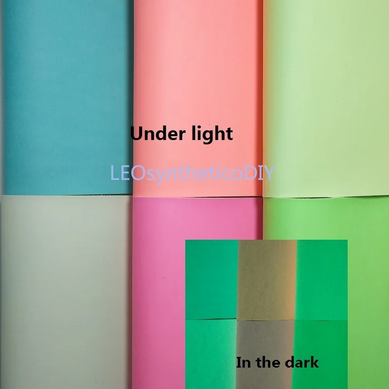 90X134CM синтетический Letaher Cuero Sintetico светится в темноте кожа для изготовления бантов
