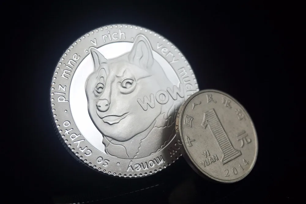1 шт. 999 посеребренные памятные монеты Dogecoin милая собака шаблон год коллекция