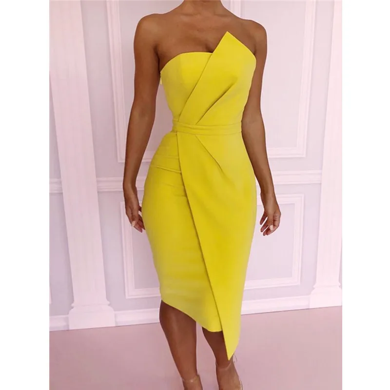 

Tube Top Irregular Sleeveless Sexy Tight Solid Color Bodycon Dress Vestidos Verano 2019 Sexy Party Plus Size Dress 60j399