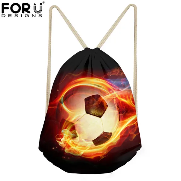 FORUDESIGNS Fire Ball 3D принты мужские сумки маленький рюкзак на шнурке Мужская обувь пакет для хранения сумки Дети Мальчики струны Cinch сумки - Цвет: W071Z3