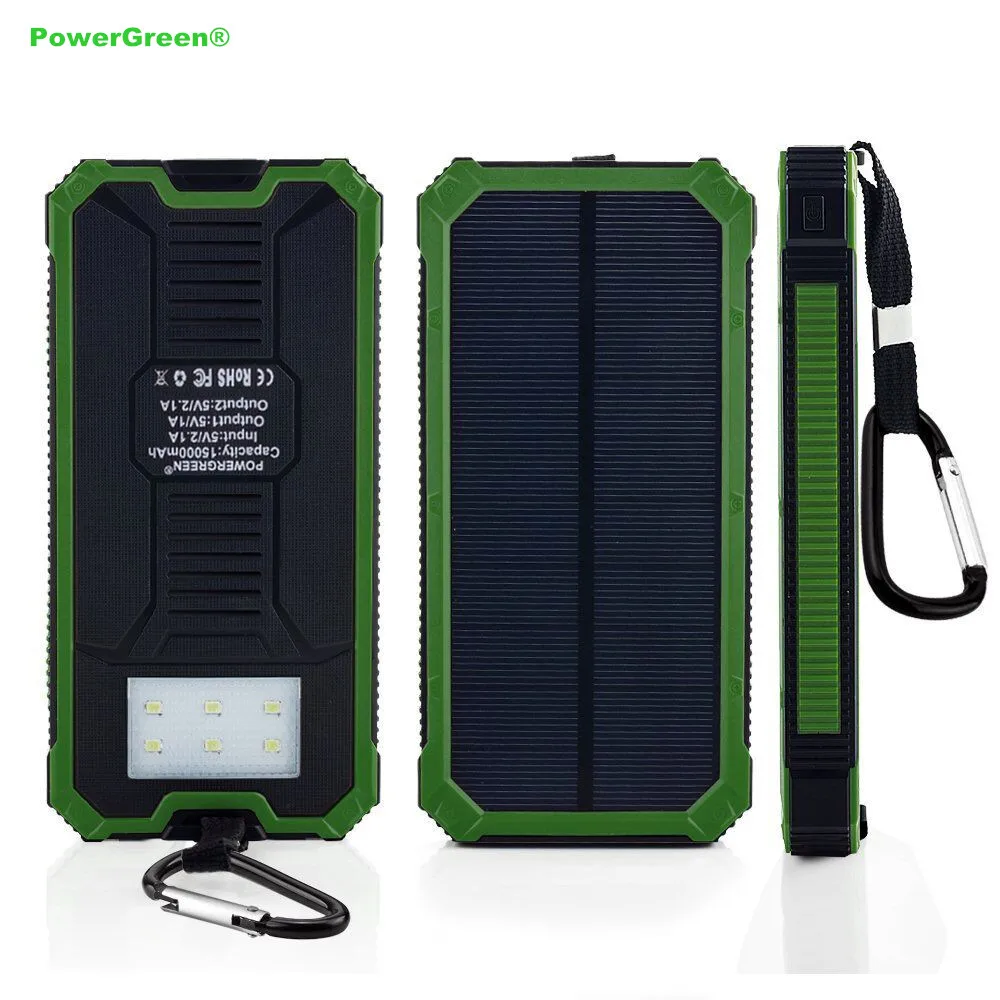 Powergreen Solar Charger Rechargeable Battery mah Solar Power Bank External Battery Pack For Mobile Phone Battery Charger Rechargeable External Power Batterybattery Charger Solar Aliexpress