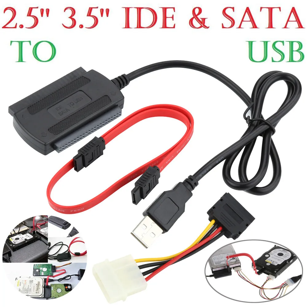 Горячая Универсальный SATA/PATA/IDE для USB 2,0 адаптер конвертер кабель для 2,5/3,5 Жесткий диск DVD Прямая поставка