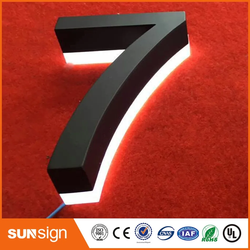 Modern LED House Number 7 Apartment LED Numbers And Company Name Size H150MM Custom Number 7