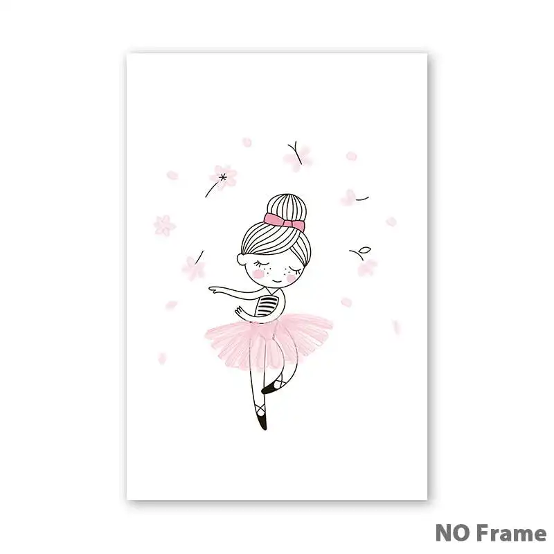 Милый балерина девушка розовый шар картина холст картина постер и принт стены искусства украшения для комнаты девушки украшения дома - Цвет: 4