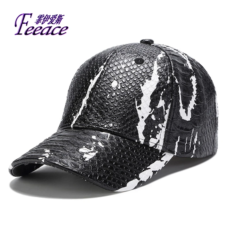 

PU hat,Cortical cap,snake grain baseball cap,men's and women's fashionable baseball cap, spring and autumn sports cap.BF362
