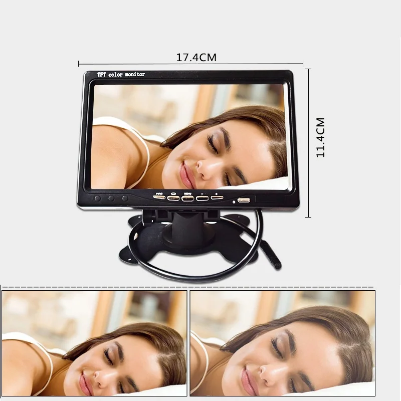 HD " дюймовый цветной TFT lcd автомобильный монитор заднего вида CCTV монитор дисплей с 2 каналами видео вход для DVD VCD камера заднего вида