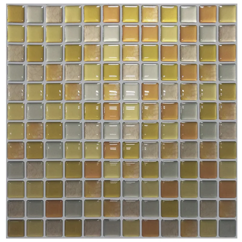 10 шт./компл. мозаичная плитка самоклейка кухня щиток жиронепроницаемый, водонепроницаемый обои 3D реальное касание ванная комната самоклеющиеся Декор Фреска - Цвет: MS014