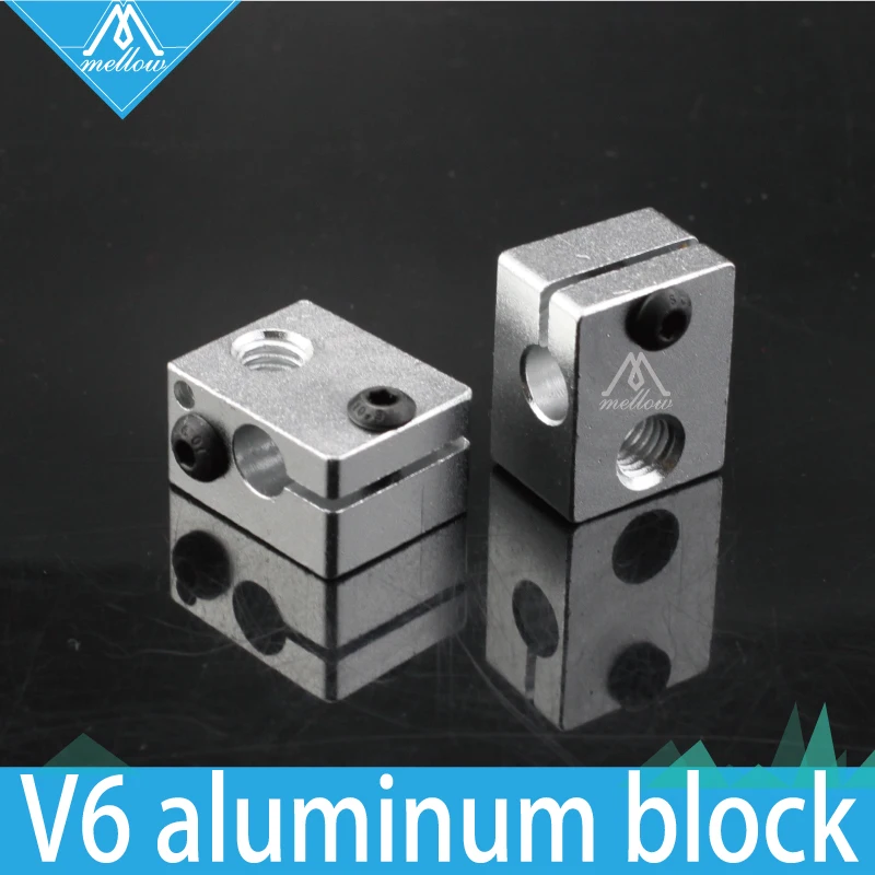 

2PCS Upgraded All-metal Dual Extrusion v6 Aluminum Heater Block Specialized for J-head Reprap 3D Printer Extruder