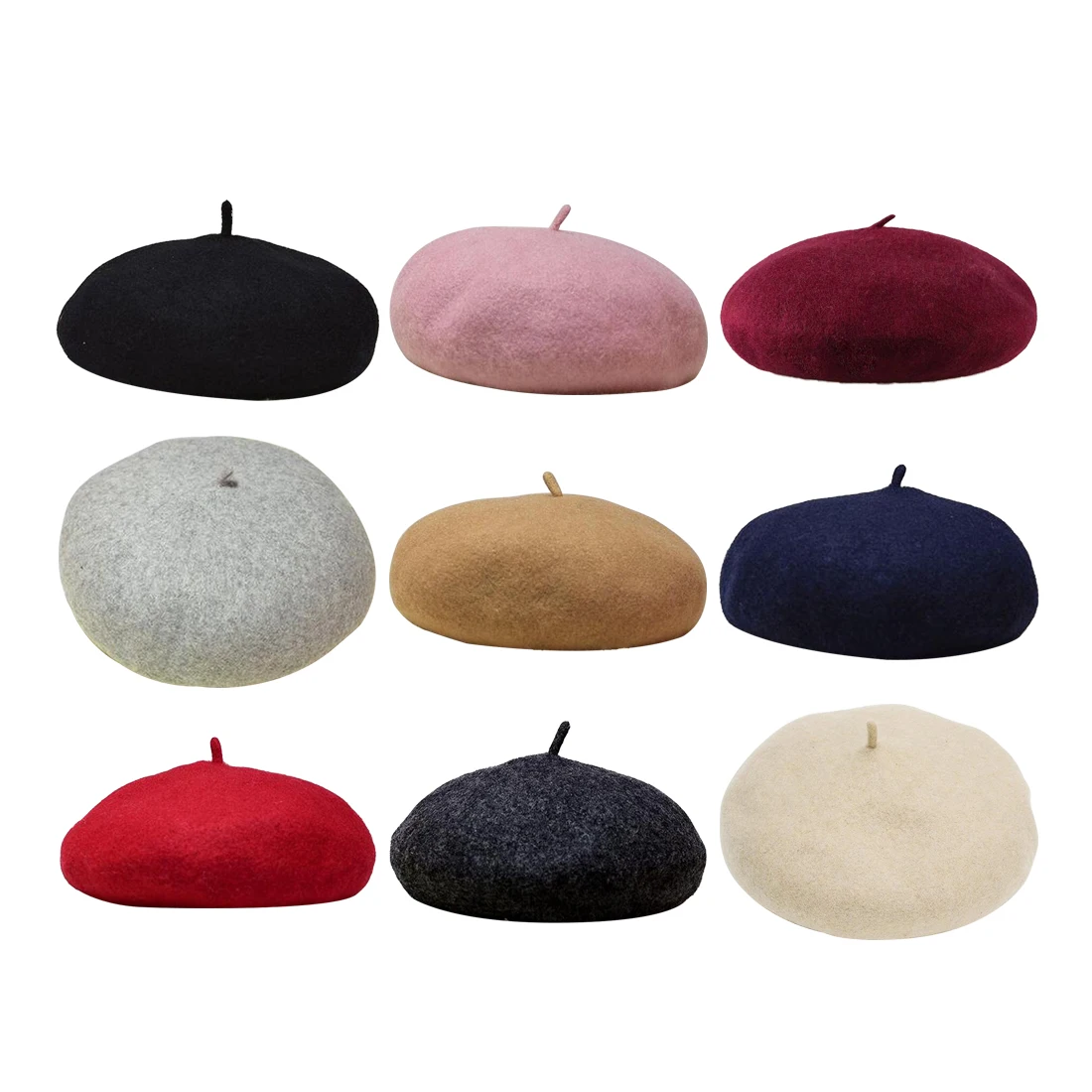 Очаровательная хорошего качества однотонная теплая шерстяная зимняя женская берет для девочек шляпа французский головной убор художника Лыжная шапка для женщин