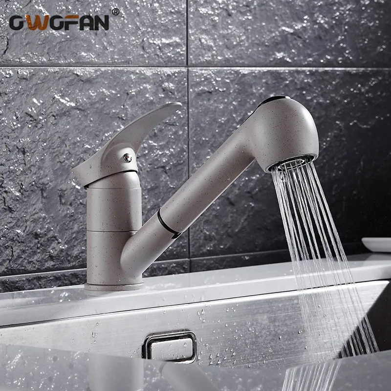 Kitchen Faucets Pull Out Sprayer Taps 360 Degree Swivel Crane