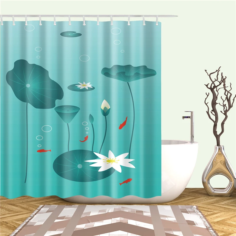 Waterproof Bath Shower Curtains 3d Flowers Printing Custain for Bathroom High Quality Polyester Bath Screen Home Decoration