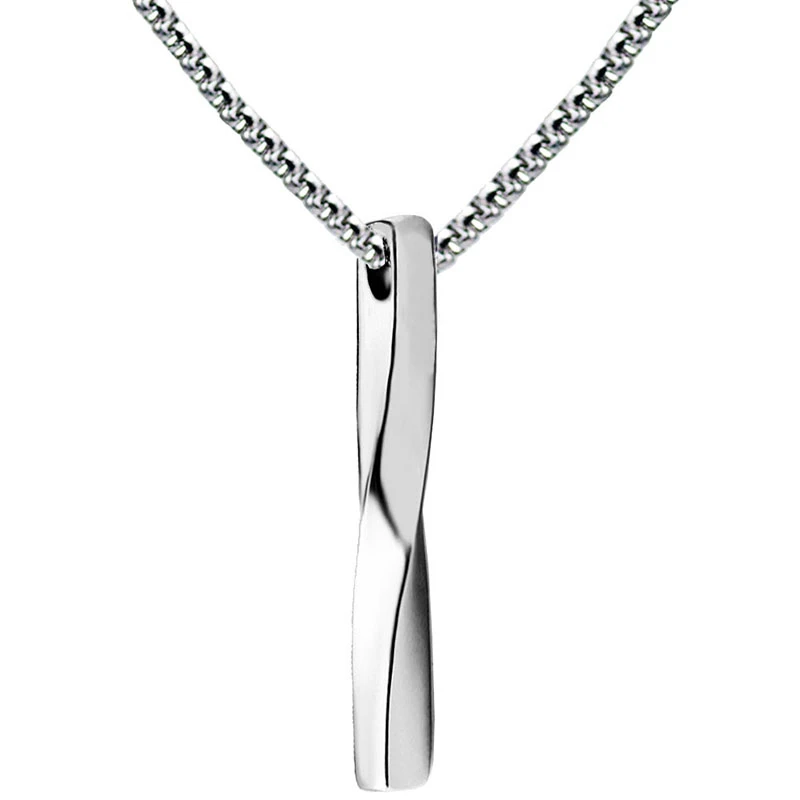 smydp Necklaces Square Twisted Column Pendant Necklace for Men Stainless Steel Male Female Couples Jewelry Oxidation Rainbow Silver Gold Tone 20 Inch Chain smydp Necklaces Square Twisted Column Pendant Necklace for Men Stainless Steel Male Female Couples Jewelry Oxidation Rainbow Silver Gold Tone 20 Inch Chain