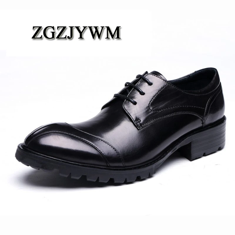 ZGZJYWM/модные демисезонные черные/красные туфли оксфорды Мужские модельные из
