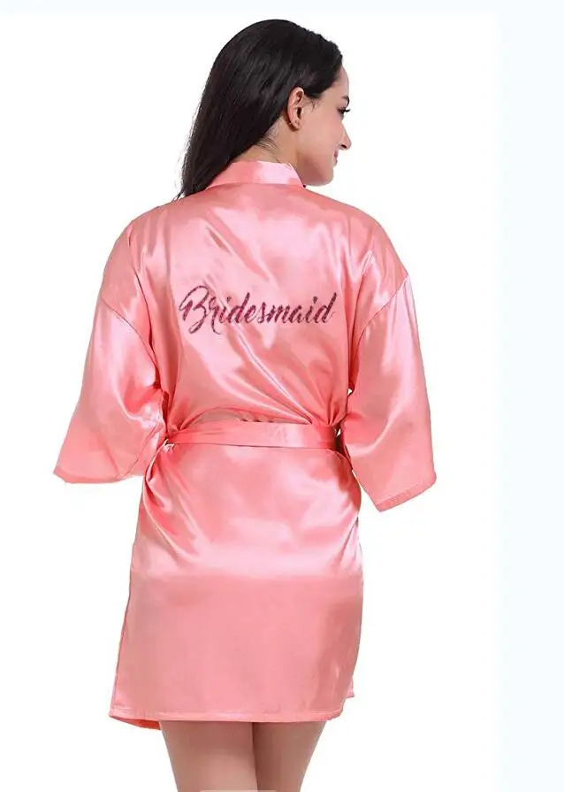 Women Satin Silk robes Gown Wedding Bride robe Bridesmaid Bridal robe HP002 AU