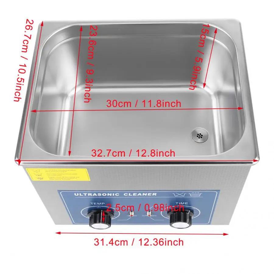 10L Digital Ultrasonic Cleaner Heated Timer Stainless Steel Ultra Sonic Cleaning Machine with Basket Local Fast Shipping