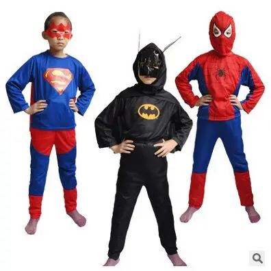2019 Children Red Spiderman Costume Batman Superman Halloween Costumes For Kids Superhero Capes Anime Cosplay Carnival Costume