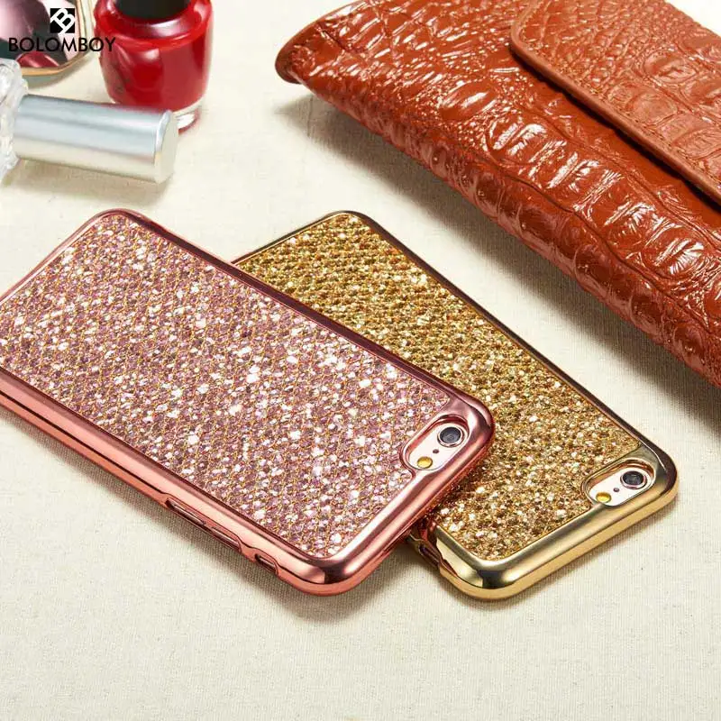 

Bolomboy Soft Case For Iphone 6 6S Plus Case Silicone Coque For APPLE IPhone 7 8 Plus X 10 Cover Bring Diamond Plating TPU Bags