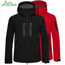 LoClimb Men's Spring/Autumn Softshell Jacket Men Outdoor Sports Hooded Coat Trekking Windbreaker Waterproof Hiking Jackets AM349 facecozy men waterproof hiking jackets one layer thin spring summer autumn windbreaker camping hunting outdoor male hooded coat