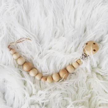 

1PC Handmade Natural Wooden Pacifier Chain Baby Nursing Accessories Baby Shower Gift Food Grade Teether Wooden Pacifier Clip