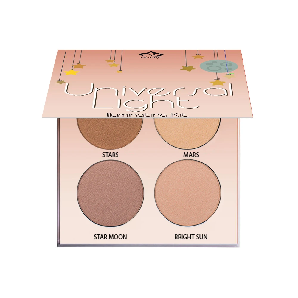 Aurelife 4 цвета Shimmer Glow Contour Kit Осветляющий Макияж Косметика телесный порошок Прямая поставка