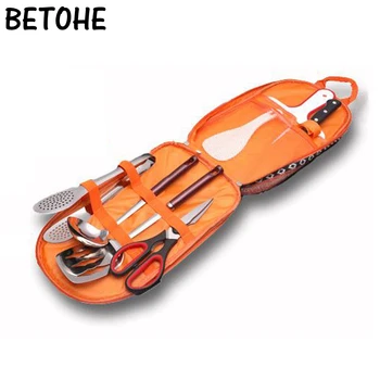 

Stainless Steel BBQ Utensil Grill Set Tools Outdoor Cooking BBQ Kit with Carry Bag Camping Barbecue Accessories Tools