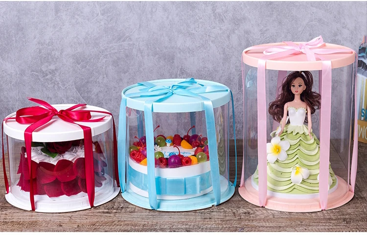 6 комплектов прозрачная пластиковая упаковка для хлебобулочных изделий коробки прозрачные для выпечки печенья дисплей подарочная коробка для переноски высокий слой пекарь