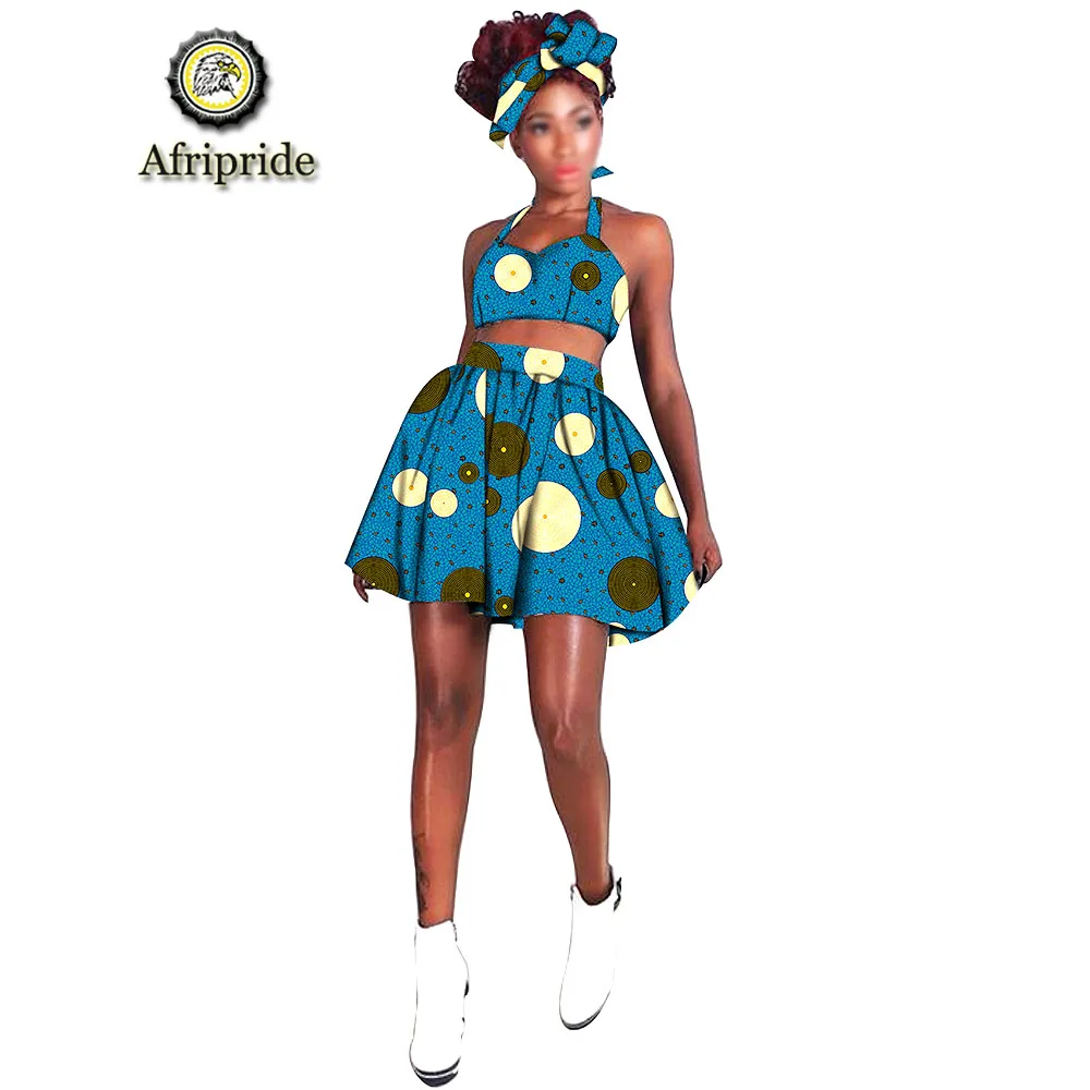 Африканская Одежда Для Женщин Дашики топы с принтом skrits тюрбан в африканском стиле повязка на голову женские комплекты наряды сексуальные AFRIPRIDE S1926024