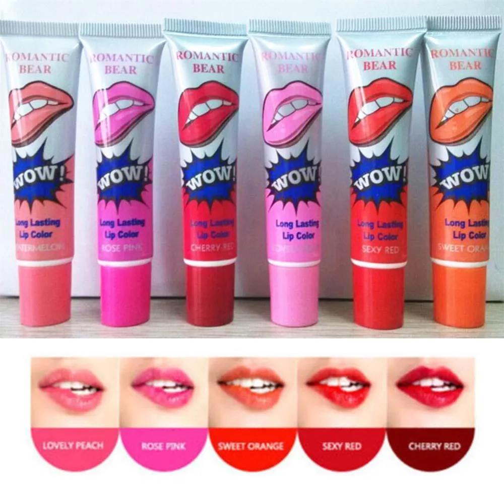 

Waterproof Peel off lipstick 6 color Elegant Moisturizing Long Lasting Lipstick Cosmetic Charming Lip Gloss Tint Beauty Makeup