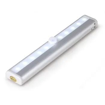 

Portable 10 LED Wireless Auto Motion Sensing Light Bar (Battery Operated),Infrared Induction lamp with Magnetic Strip