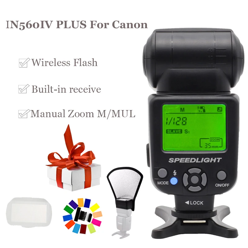 Tanie INSEESI IN 560IV IN560IV PLUS i PIXEL M8 LCD latarka bezprzewodowa lampa błyskowa speedlite i TF 361 bezprzewodowa lampa błyskowa wyzwalacz na aparat canon