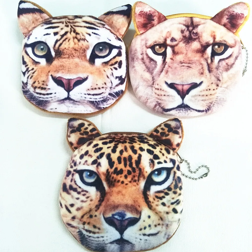 US $1 14 OFF M018 Baru Cute Wanita Dompet Kartun Gambar Harimau Singa Macan Tutul Mewah Dompet Kasual Tas Koin Kain Hadiah Grosir Coin