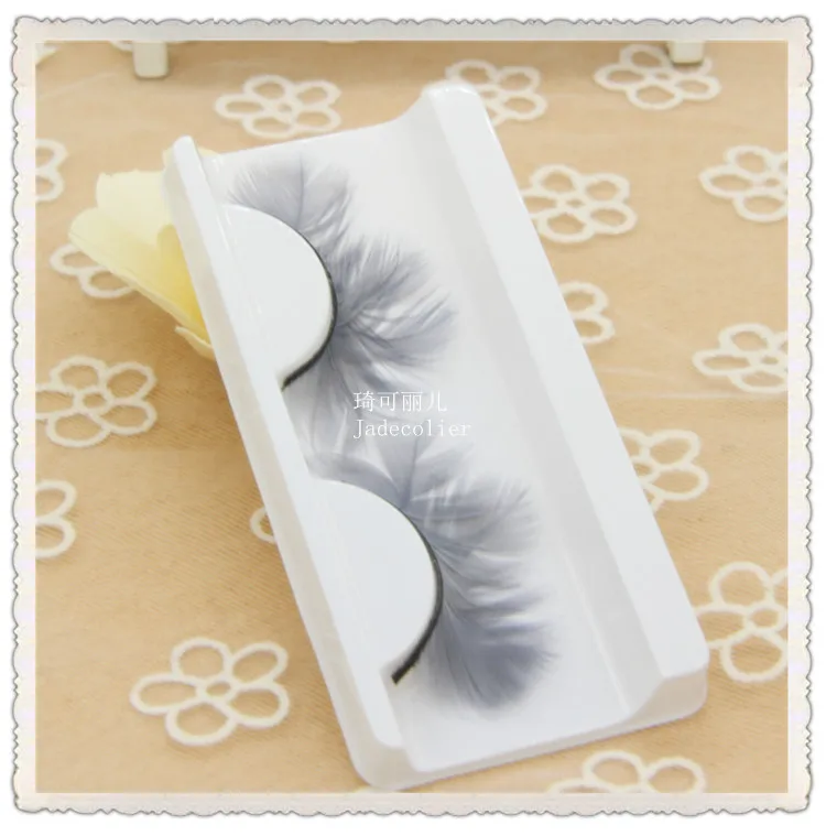 

1 pair gray natural feather false eyelash Personality fashion makeup eyelash extension Creative party false eyelash