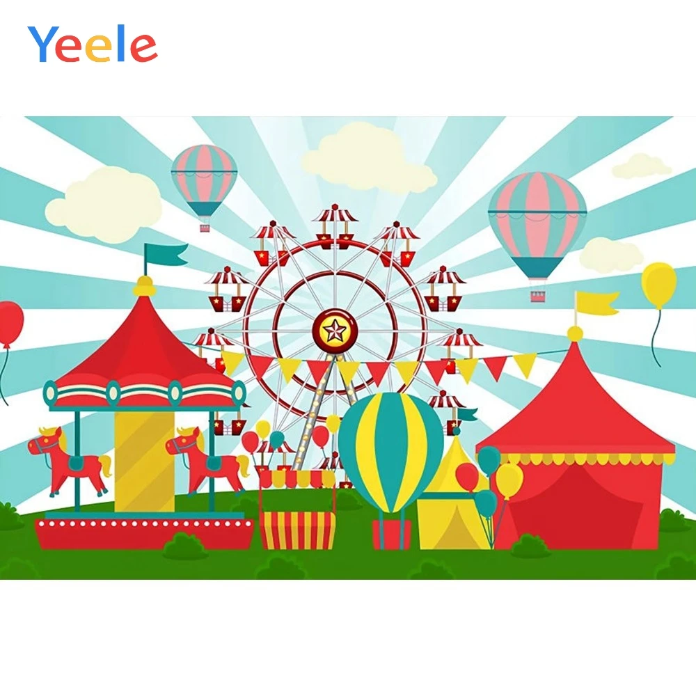 

Yeele Vinyl Circus Ferris Wheel Children Birthday Party Photography Backdrops Child Baby Photographic Backgrounds Photo Studio
