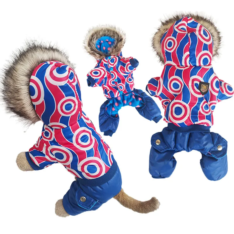 

Geometric Patterns Pet Dog Clothes Warm Jacket Coat For Small Dogs Windbreaker Dog Coat Thicker Cotton Hooded Coat For Dog Cat