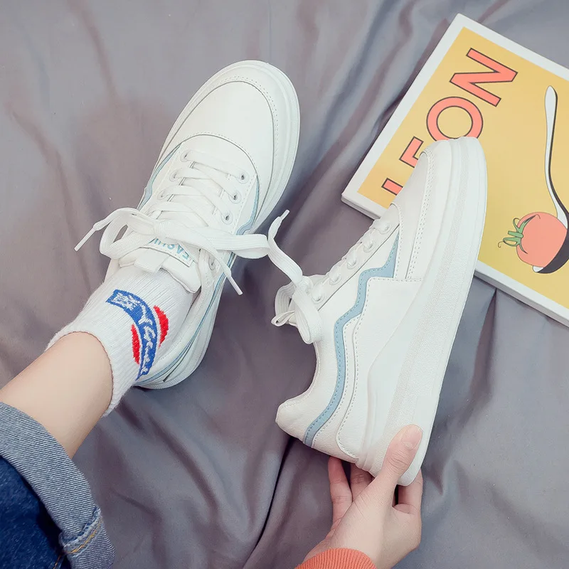 

Little White Shoes Female Students Korean Version of Online Celebrity Spring Sneakers New Board Sports Basketball Shoes Tide