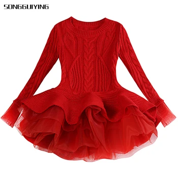 

SONGGUIYING A273 Winter Kids Girl Snow Costume Princess Dress Outfits Girl's Clothing European and American Style Girls Dresses