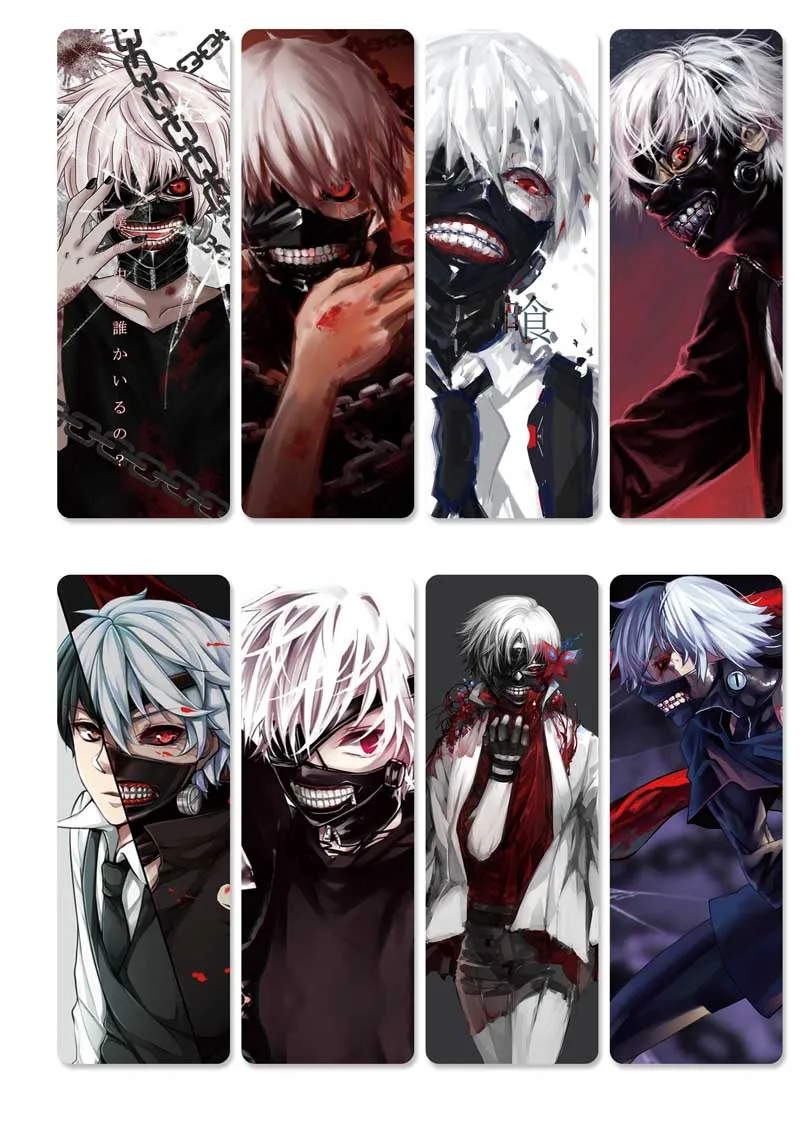 8 шт./компл. ПВХ закладки Аниме Tokyo Ghoul Kaneki Ken/Kirishima Touka мужские и женские подарочные
