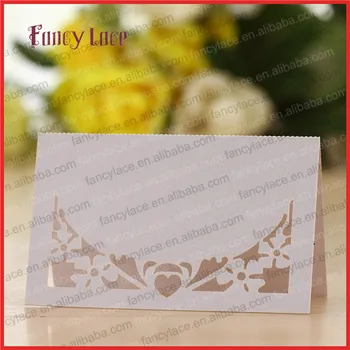 

50PCS Hot Sale Laser Cut Wedding Invitation Decorations Place Cards Table Cards, Heart Flower Shaped Valentine Paper Party Decor