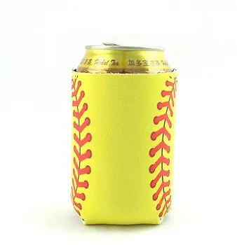 

10*13cm Baseball Softball Can Sleeves Neoprene Beverage Coolers Can Holder With Bottom Beer Cup Cover Case
