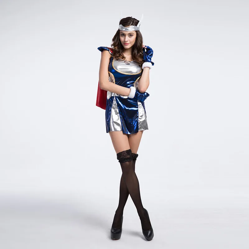 Горячая мода супер герой Косплэй сексуальный костюм для взрослых Для женщин Хэллоуин праздничная одежда супер Женское платье с Прихватки