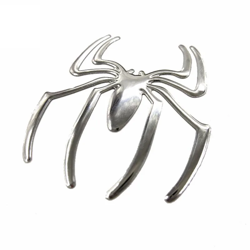 1 пара стикеров Cool Spider 3D для автомобиля мягкая наклейка из ПВХ с хромированной