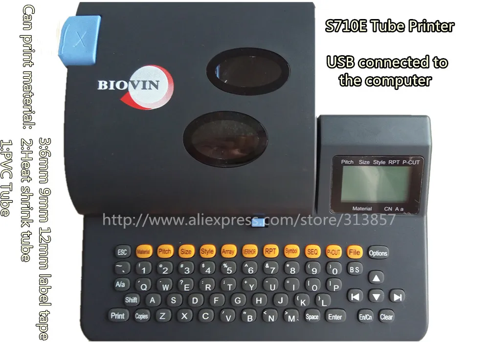 BIOVIN S710E Wire marker sleeve Cable ID printer wire printer tube