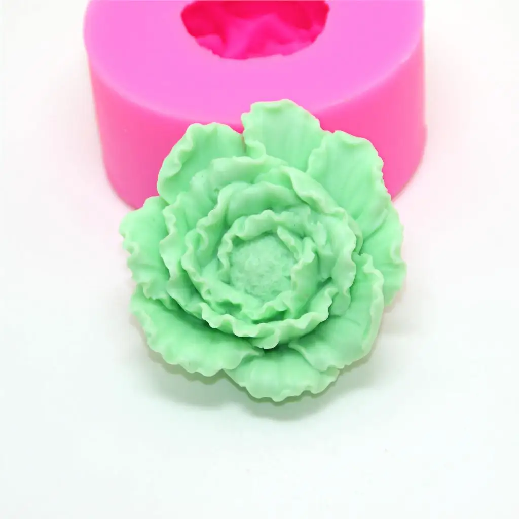 

Hot 3D Peony Mould Flower Silicone Soap Molds Chocolate Sugar Craft Mold Cupcake Fondant cake decorating tools
