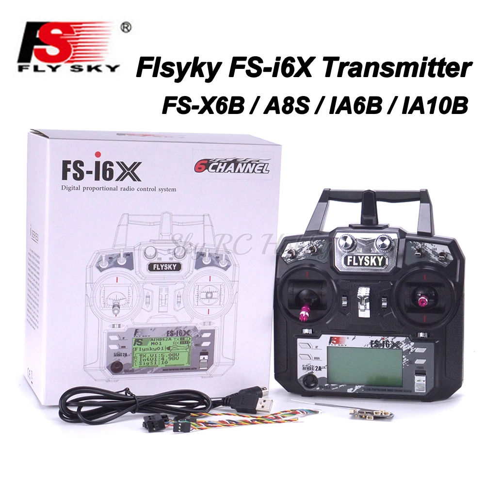Flysky FS i6X I6X 2 4 ГГц 10CH RC передатчик с i BUS IA6B X6B A8S IA10B приемник для радиоуправляемого