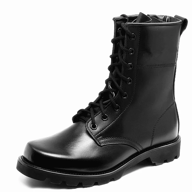 Kaufen Stahl Kappe Military Echtes leder stiefel männer Kampf bot Infanterie taktische stiefel askeri bot armee bots armee schuhe erkek ayakkabi