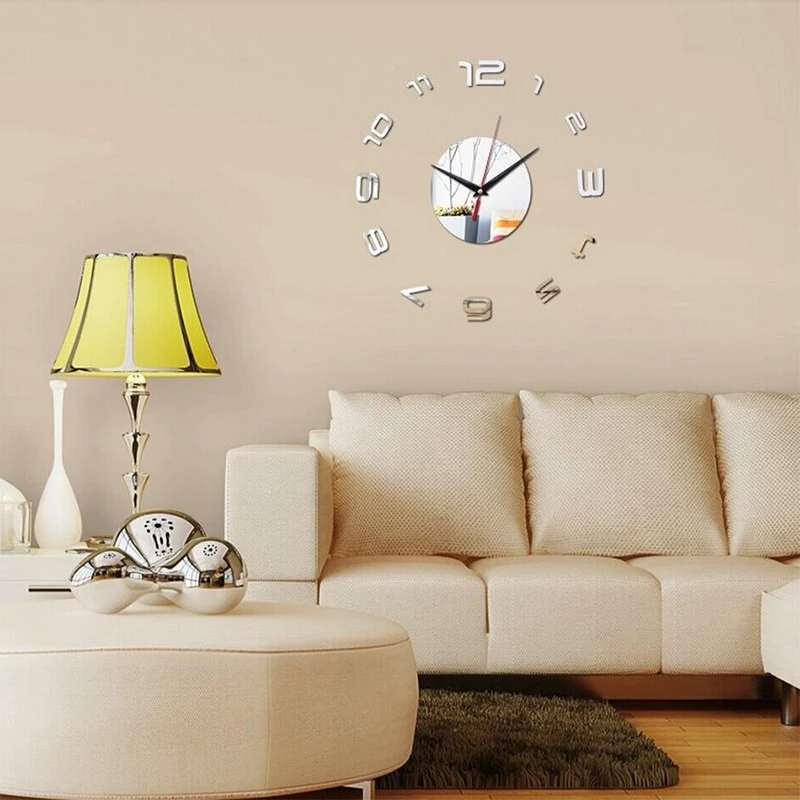 Новые горячие зеркальные настенные часы Современный дизайн diy Reloj De Pared большие креативные часы 3d акриловые настенные часы-стикер