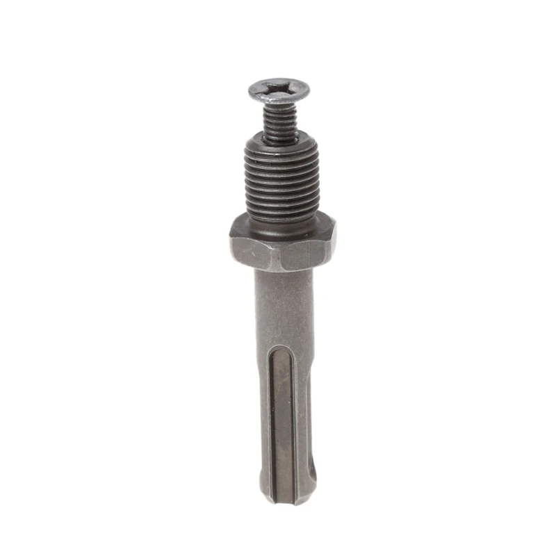 

12mm Thread Dia SDS Plus Round Shank Drill Chuck Adapter Connector Gray #Aug.26