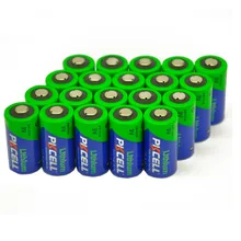 20Pcs lot PKCELL 3V 16340 CR123A Battery lithium ion battery for the red LED of flashlight