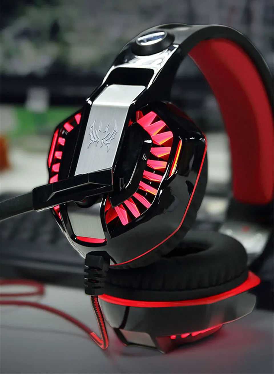 Gaming Headset PC Gamer Stereo Headphones with Mic and Led Light (9)